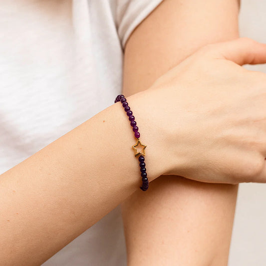 Bracelet Améthyste | charm Étoile