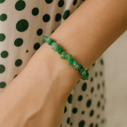 Bracelet chips d'aventurine verte