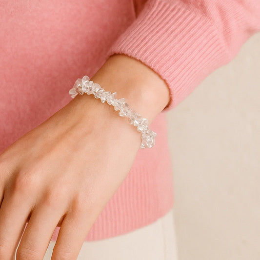 Bracelet chips de Cristal de Roche