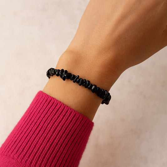 Bracelet chips de Tourmaline noire