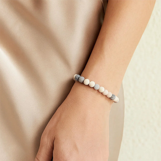 Bracelet en Jaspe Rose Zébré | 21 perles
