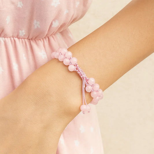 Bracelet en Quartz Rose double rang