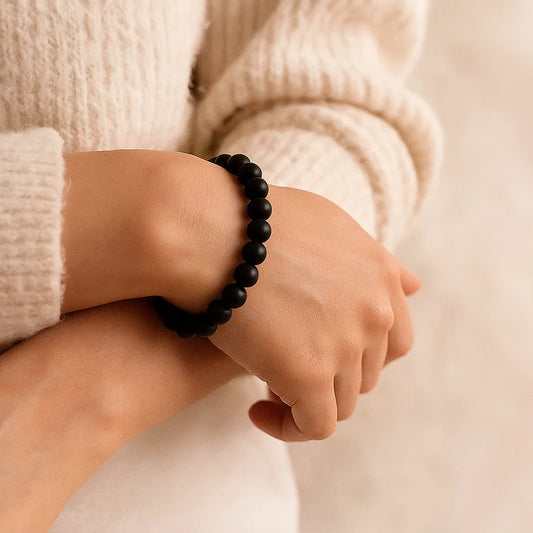 Bracelet Onyx noir finition mat