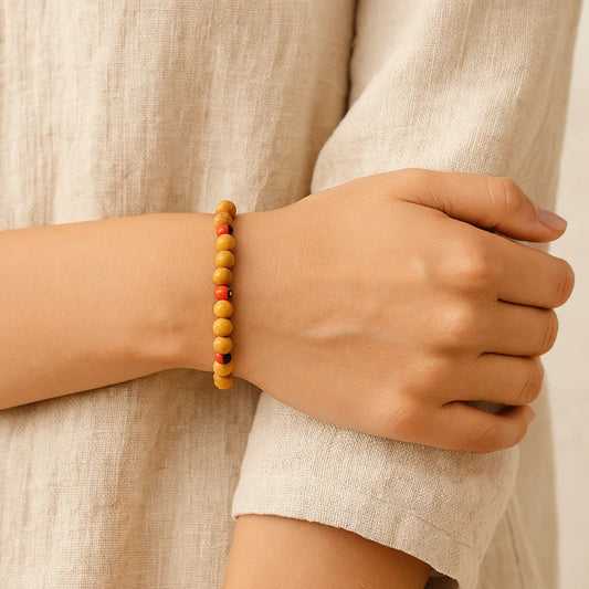 Bracelet Palo Santo avec perles Huayruro - 6 mm