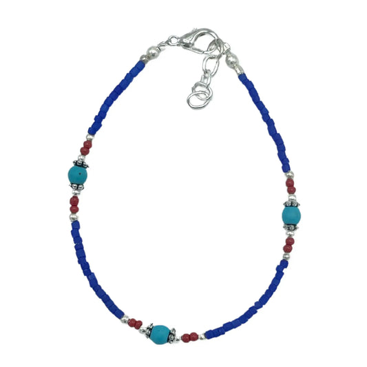 Bracelet de pierres précieuses - Onyx bleu