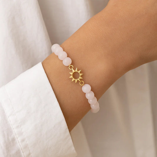 Bracelet Quartz Rose | Charm Soleil