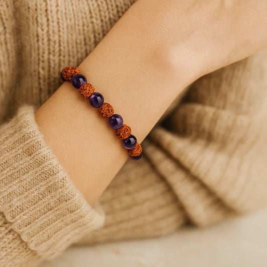 Bracelet Rudraksha - Améthyste