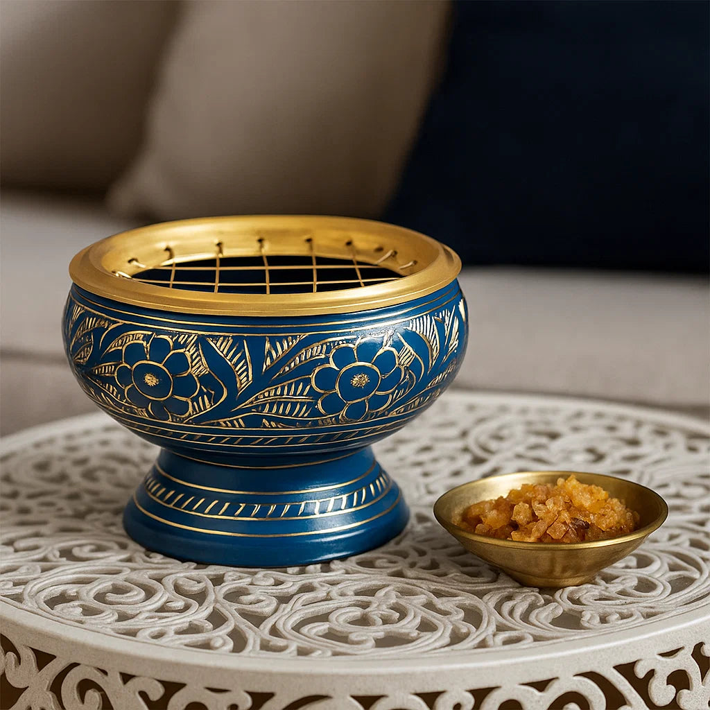 Brûle encens à charbon en laiton