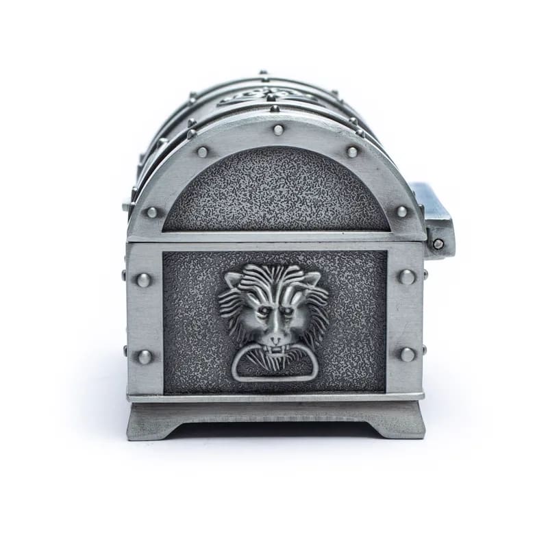 Coffre à bijoux en métal symbole lion