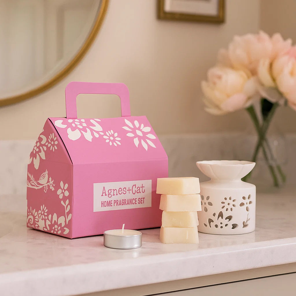 Coffret ambiance parfumée Thé Roses – bougie et parfum d’intérieur aux notes florales délicates