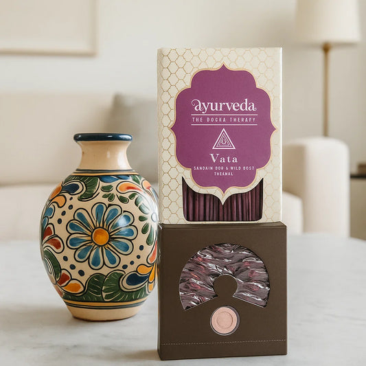 Coffret Ayurveda - cônes + bâton + support