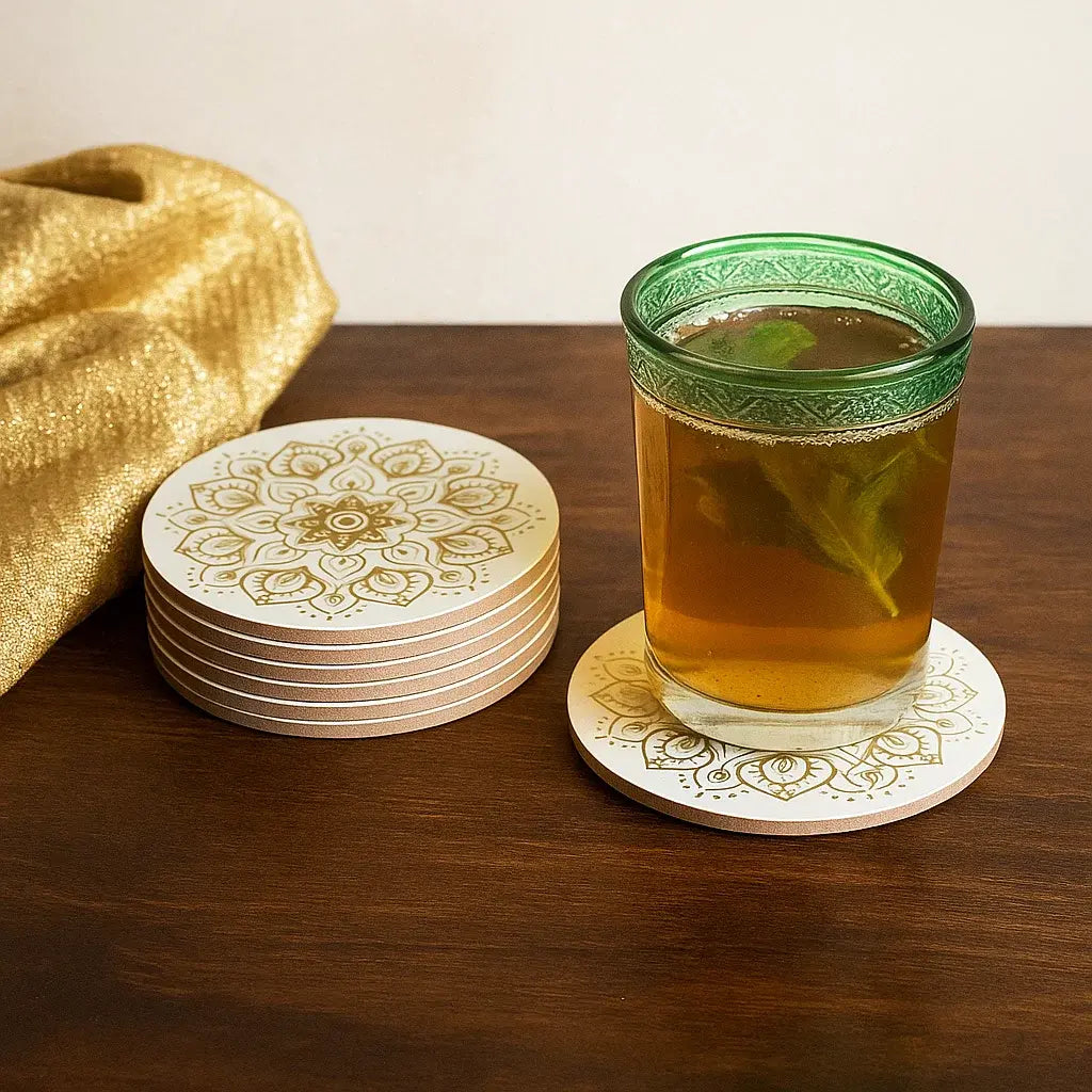 Sous-verre Mandala blanc