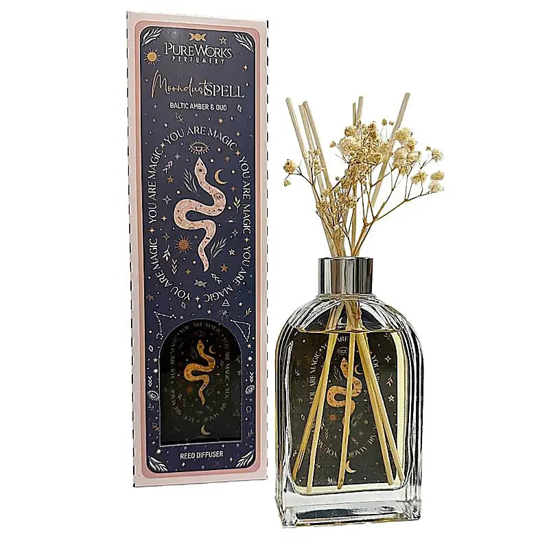 Diffuseur de parfum Poussières de Lune avec packaging – Ambre Baltique & Oudh