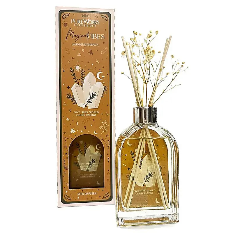 Diffuseur de parfum Vibrations Magiques avec packaging – Lavande & Romarin
