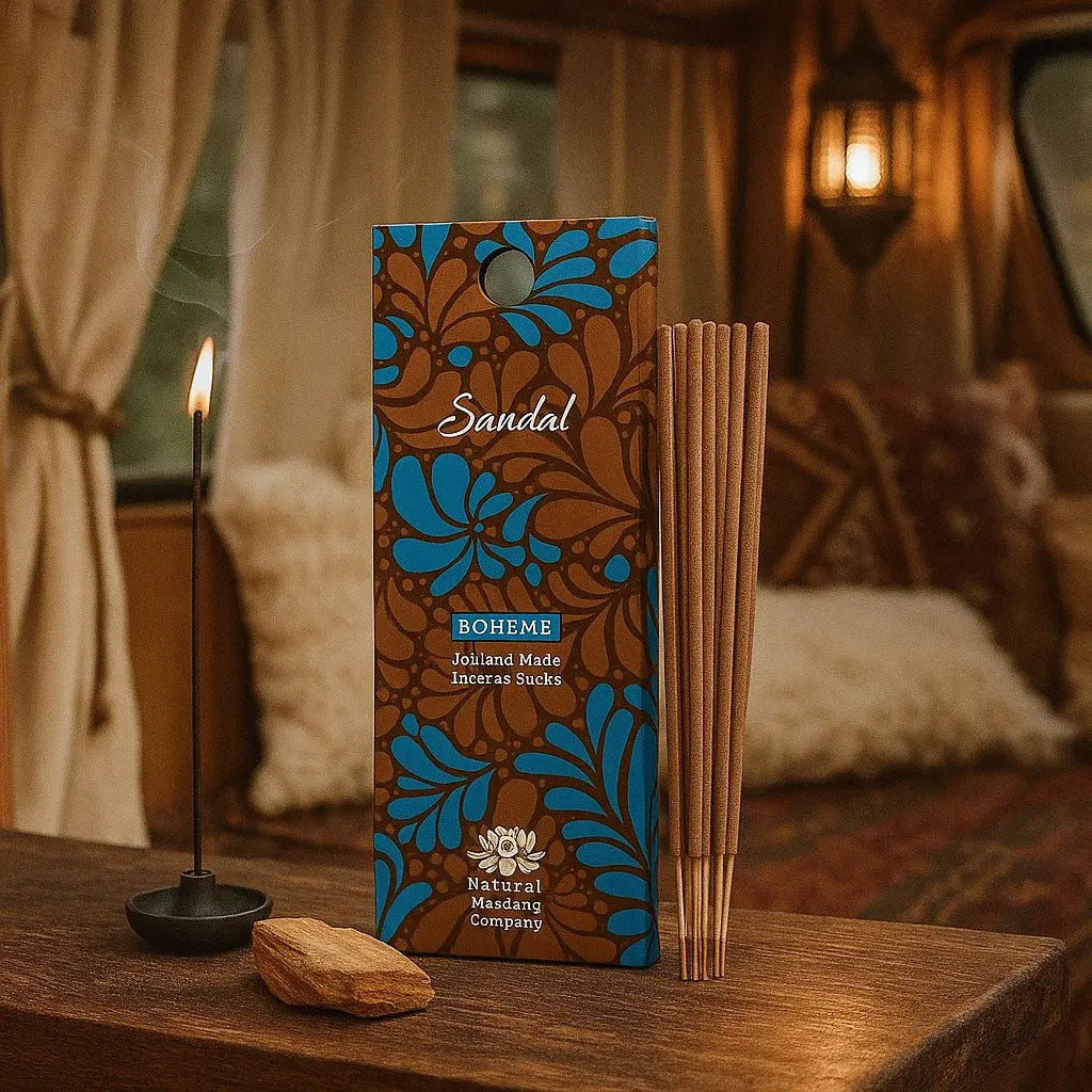 Encens naturel bois de santal bohème pour méditation et apaisement intérieur