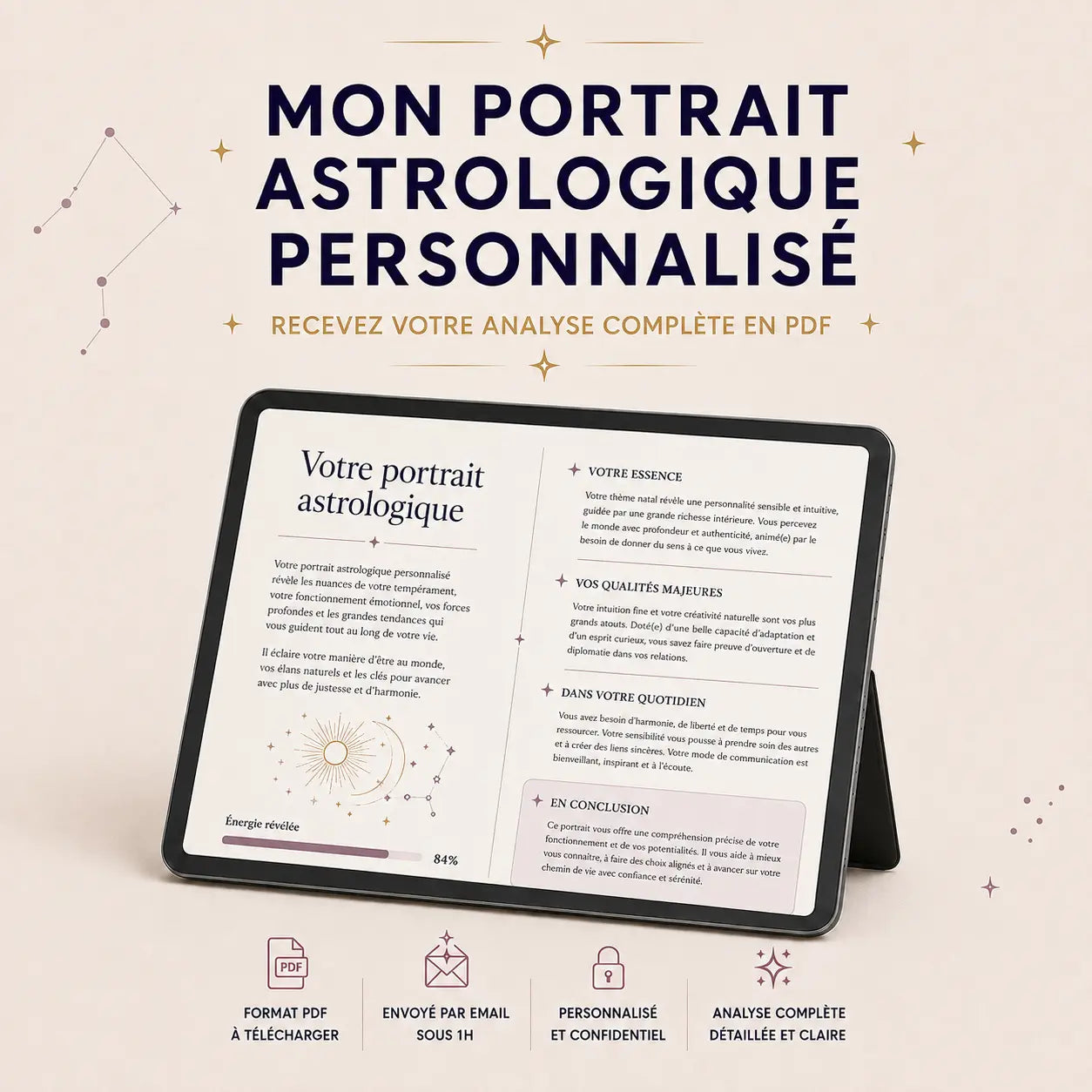 Thème natal personnalisé : votre portrait astrologique (PDF)