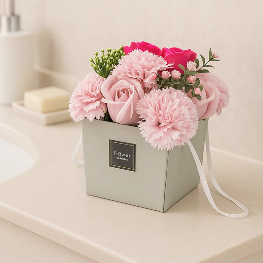 Panier de fleurs de savon