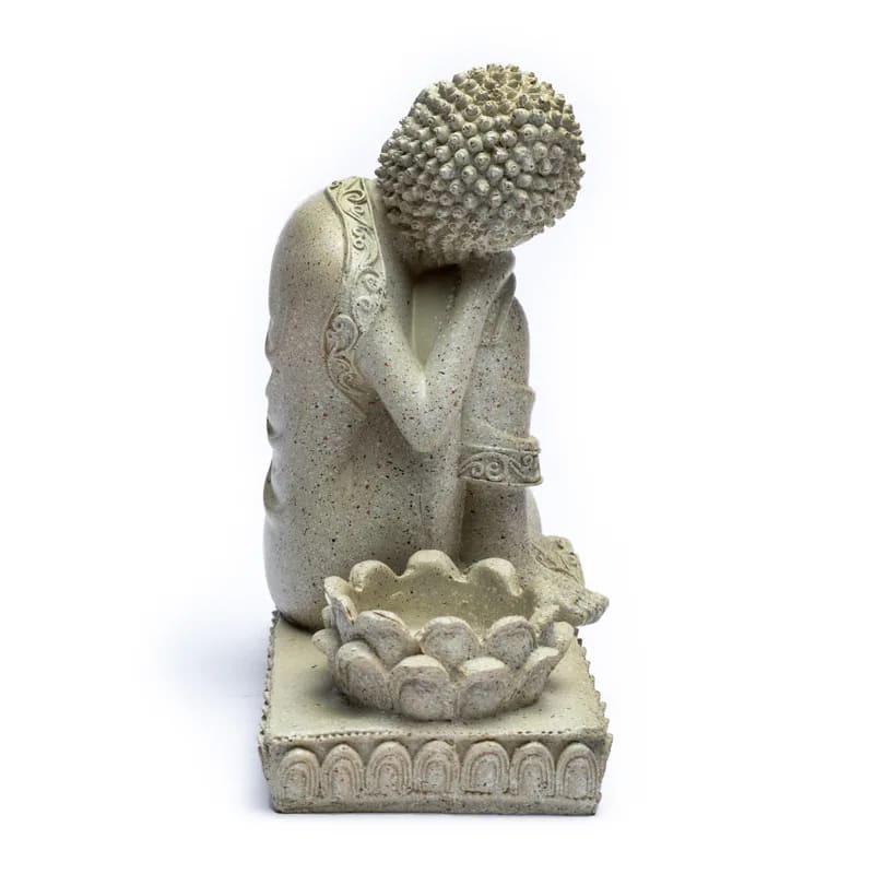Bouddha gris avec bougeoir