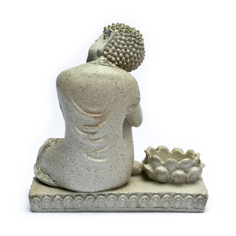 Bouddha gris avec bougeoir