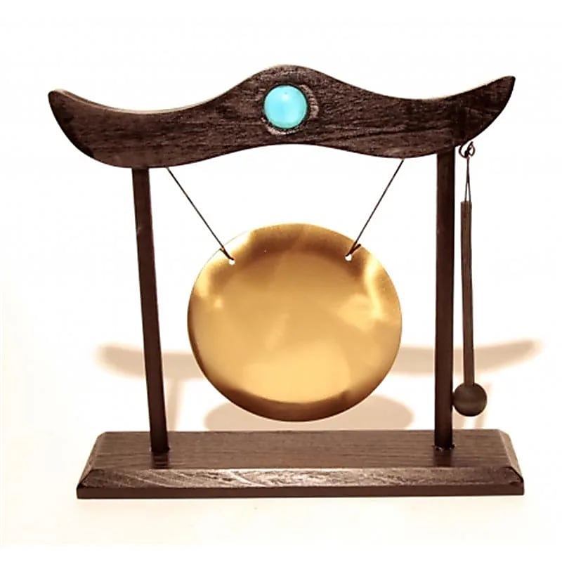 Gong de table structure bois + heurtoir