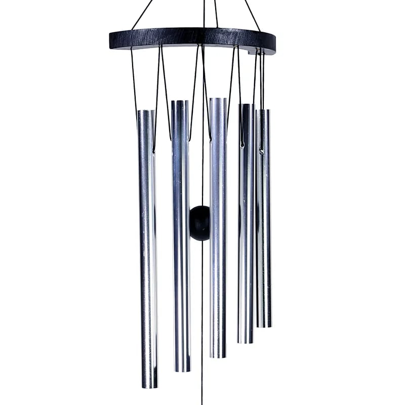 Détails des tubes du Carillon à vent 5 tubes alu Ying-Yang - 35 cm