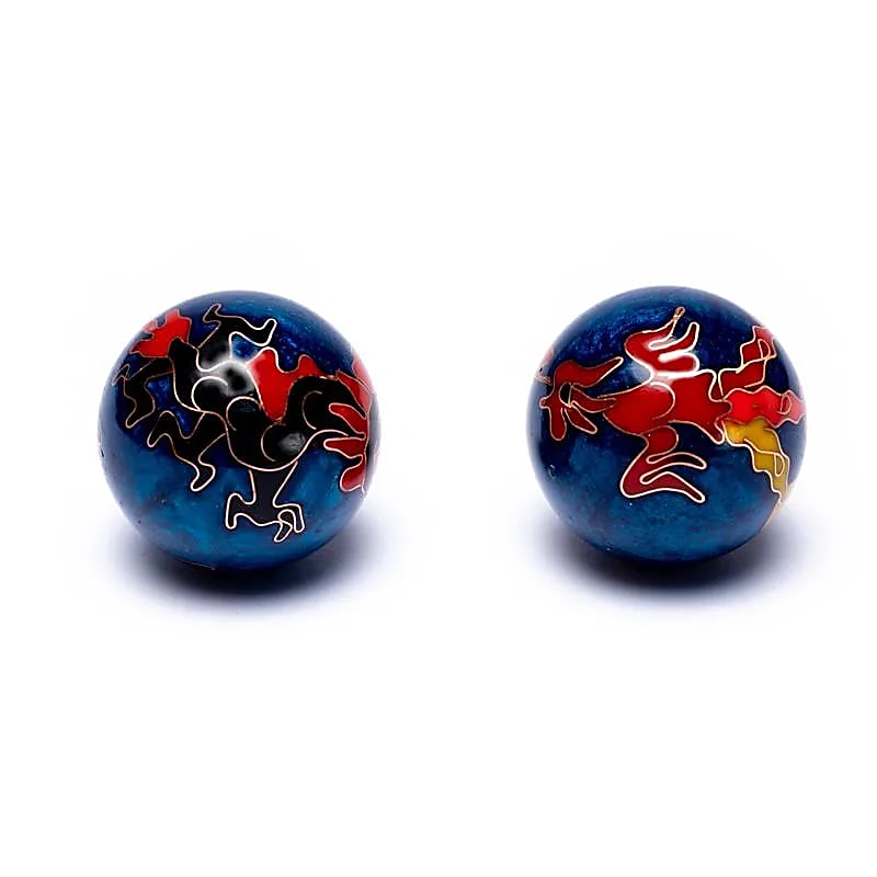 Boules de santé Qi Gong Phénix dragon bleu
