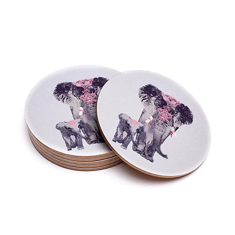 Sous-verres en bois | Éléphant d&