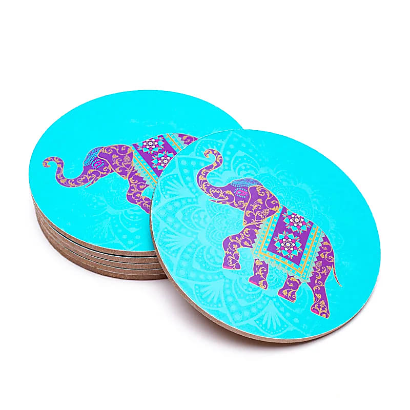 Sous-verres en bois | Éléphant indien – vue 2