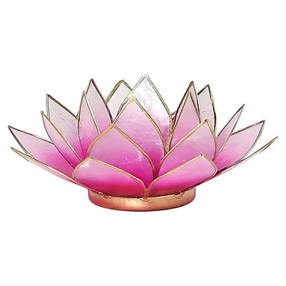 Bougeoirs Lotus - Bords Dorés 13.5 cm - rose