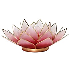 Bougeoirs Lotus - Bords Dorés 13.5 cm -dégradés de rouge