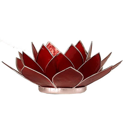 Bougeoirs Lotus 1er Chakra – Coquilles de Capiz &amp; Bords Argentés