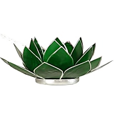 Bougeoirs Lotus 4éme Chakra – Coquilles de Capiz &amp; Bords Argentés