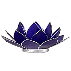 Bougeoirs Lotus 6éme Chakra – Coquilles de Capiz &amp; Bords Argentés