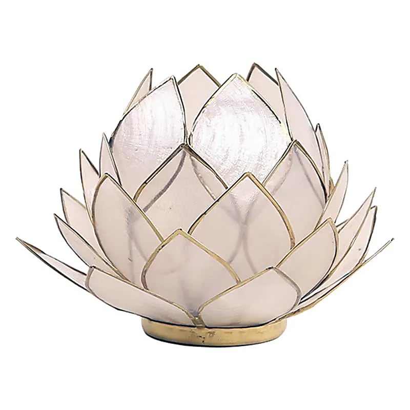 Bougeoirs Lotus - Bords dorés - Grand Format - Naturel