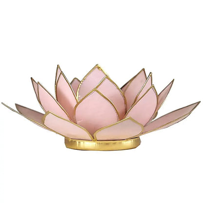 Bougeoirs Lotus - Bords Dorés 13.5 cm - rose pastel