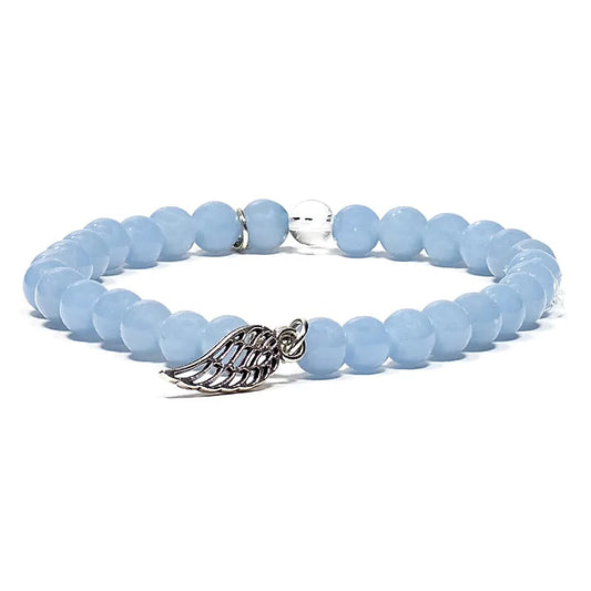 Bracelet en angélite | charm Ange
