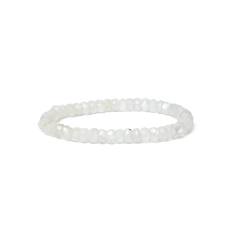 Bracelet Pierre de Lune arc-en-ciel à facettes 6mm – vue 2