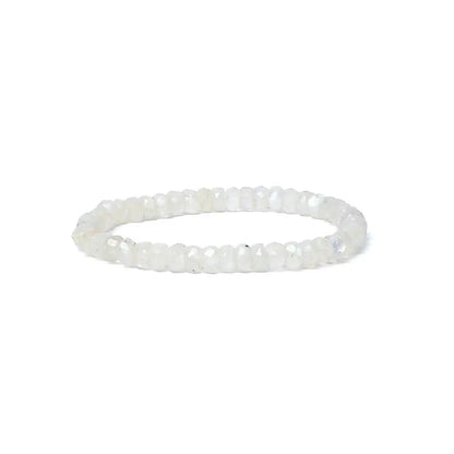 Bracelet Pierre de Lune arc-en-ciel à facettes 6mm