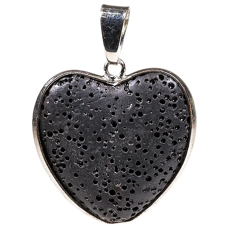 Pendentif Coeur en Pierre de Lave