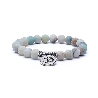 Bracelet Amazonite 21 perles | charm Om