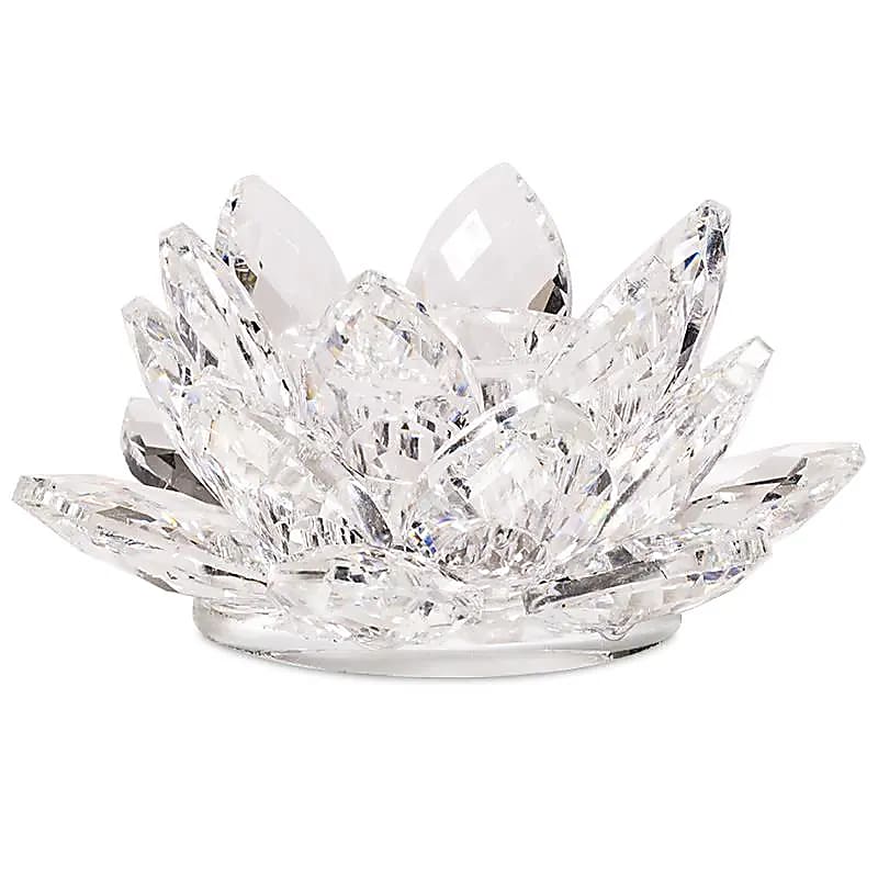 Bougeoir Lotus en Cristal Transparent 3*8 cm