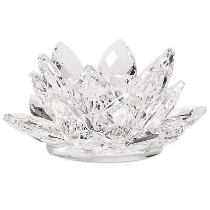 Bougeoir Lotus en Cristal Transparent 3*8 cm
