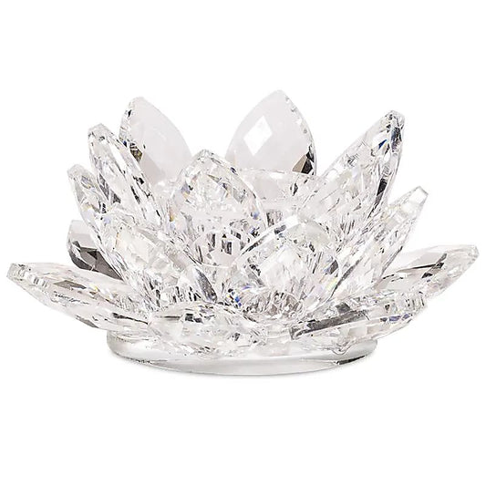 Bougeoir Lotus en Cristal Transparent 3*8 cm