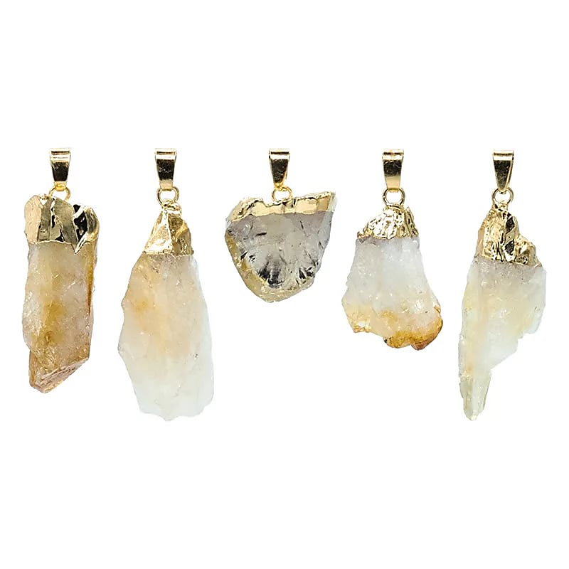 Pendentif en Citrine Quartz Fumé brut | 2 cm