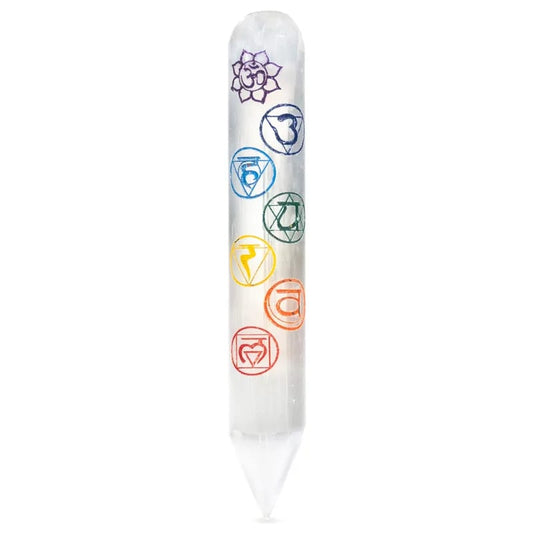 Baguette / bâton de massage sélénite 7 chakras