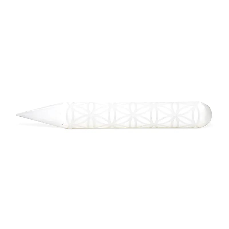 Baguette / bâton de massage en sélénite fleur de vie