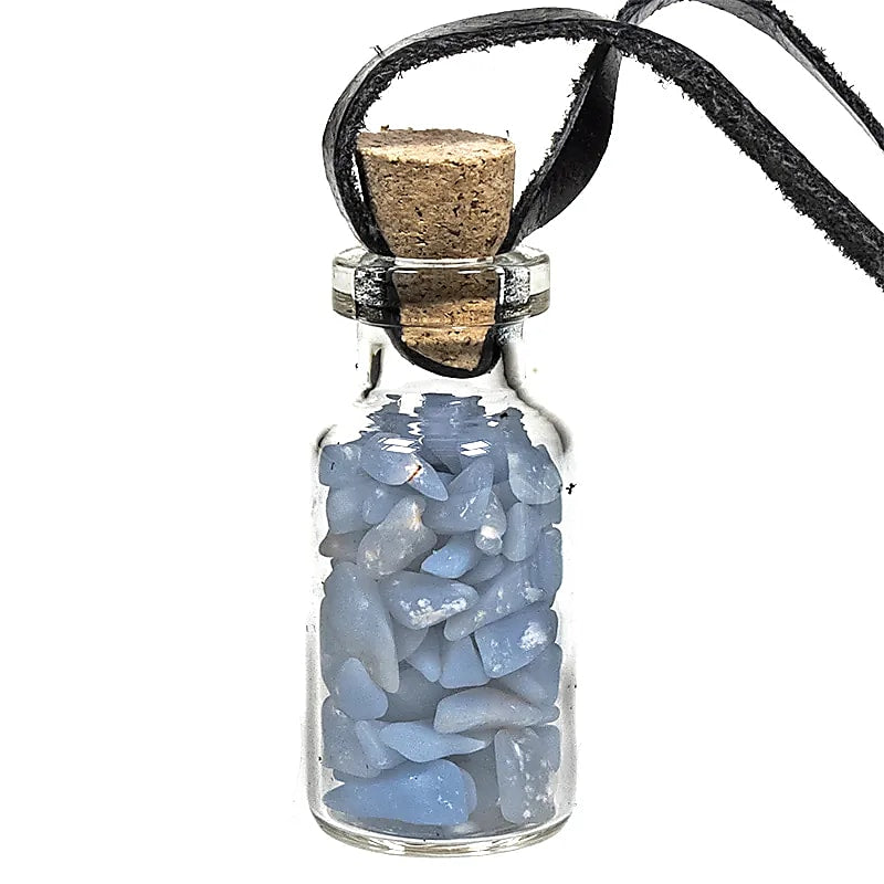 Pendentif fiole  - Angélite