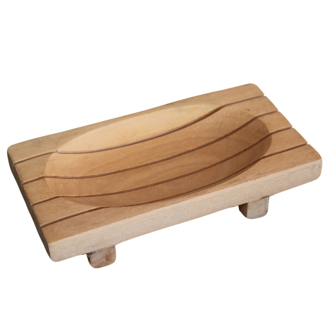 Porte Savon en bois luxe Rectangulaire Strié