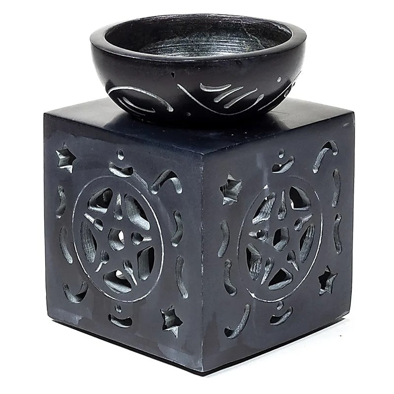 Brûle parfum carré en stéatite Pentacle – vue 2