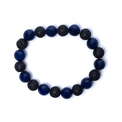 Bracelet Pierre de Lave et Sodalite- vue de dessus